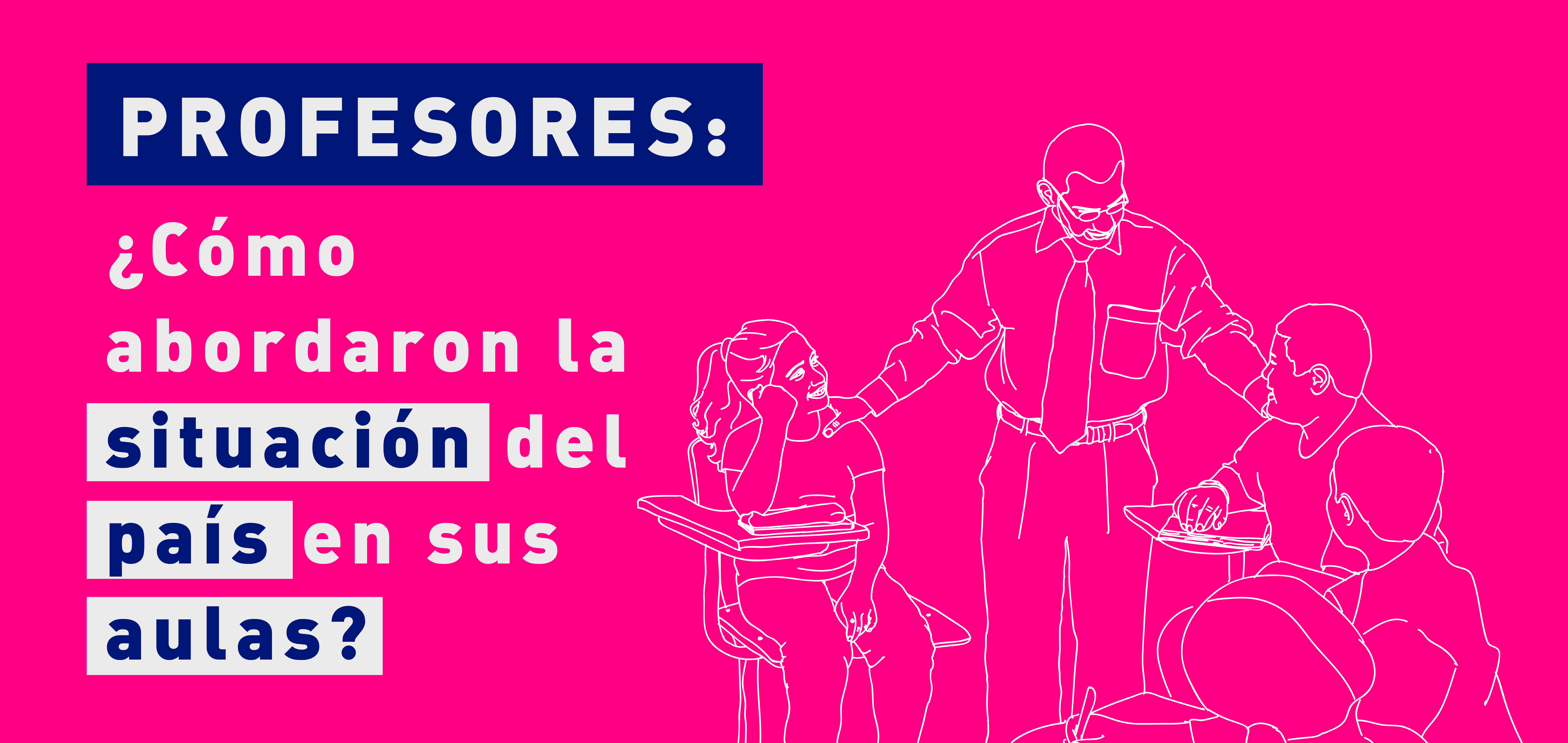 Imagen con pregunta a los profesores sobre la reflexión en tiempos de conflicto