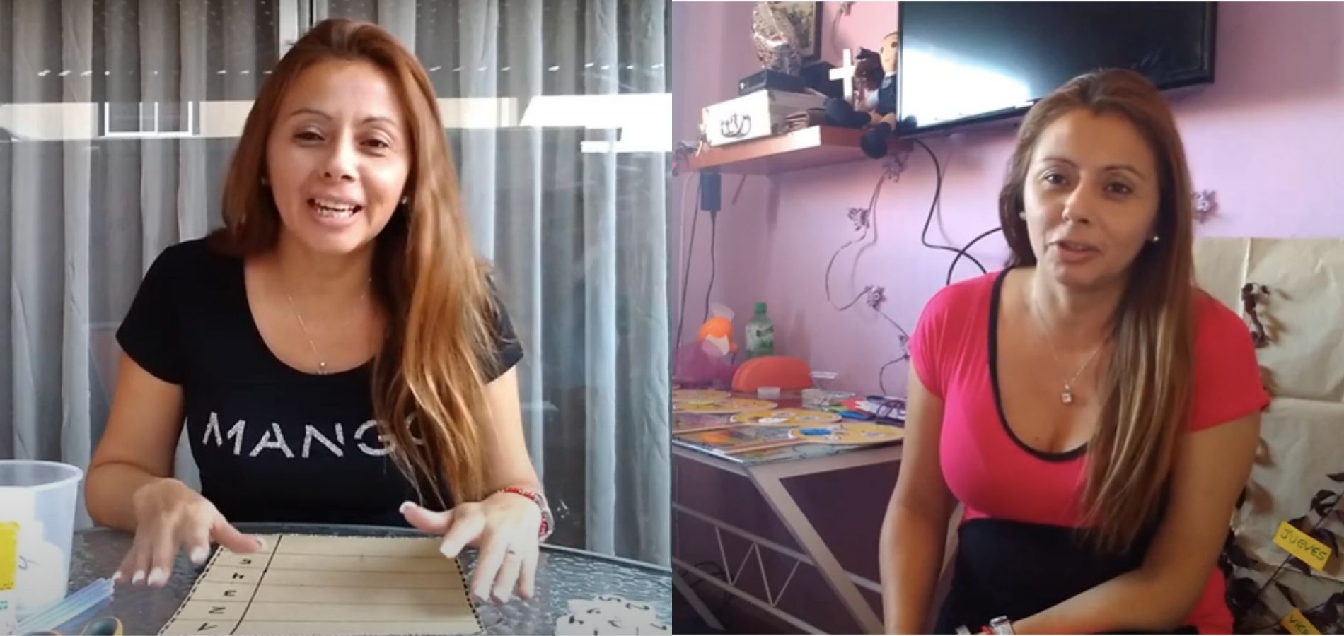 Pantallazos de la educadora Paola Saavedra en sus cursos del canal de Youtube
