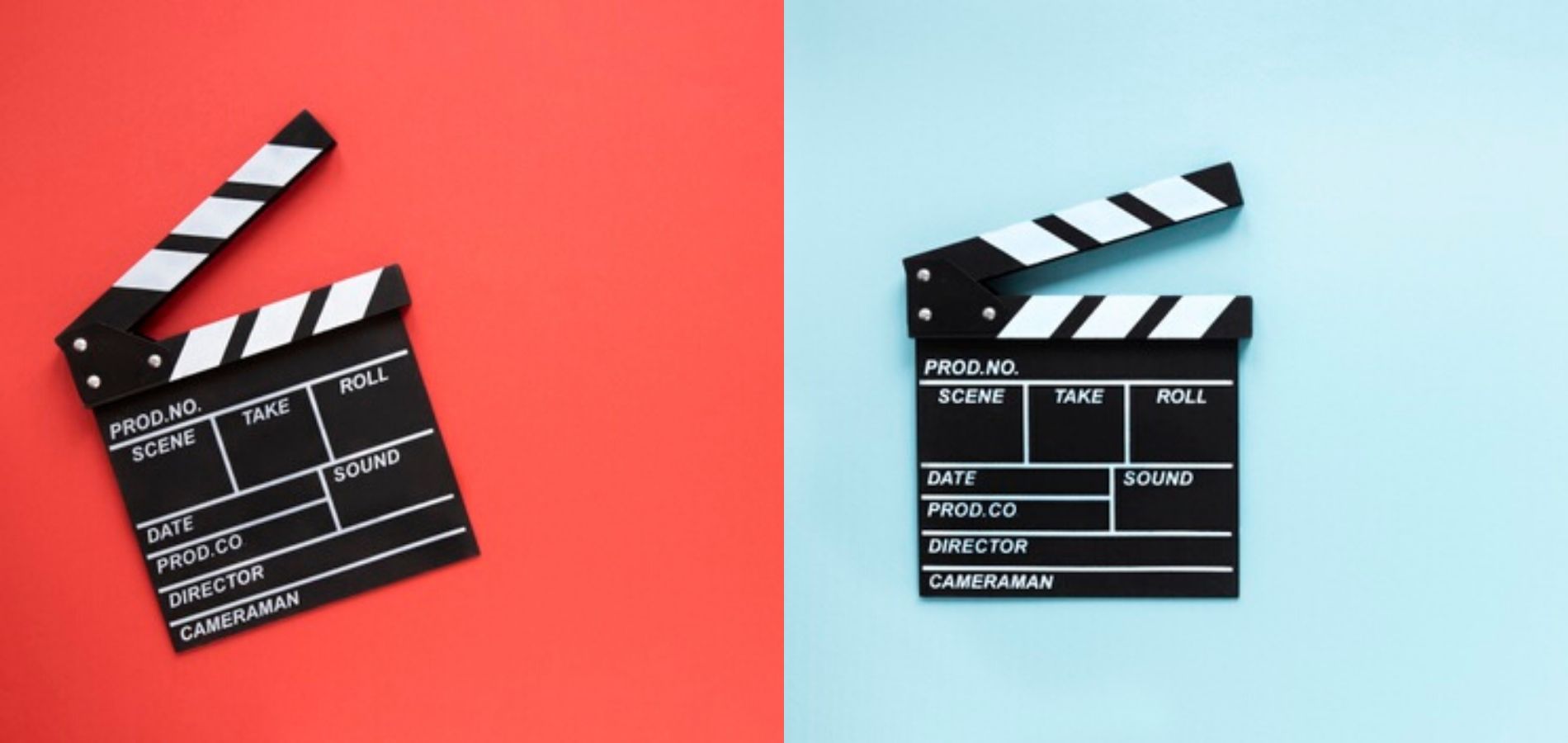 Imágenes de dos claquetas de cine