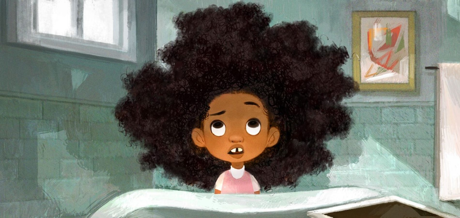 Imagen de la niña que protagoniza el corto Hair Love